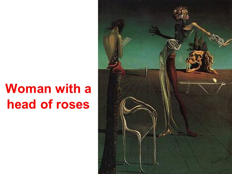 Woman with a head of roses